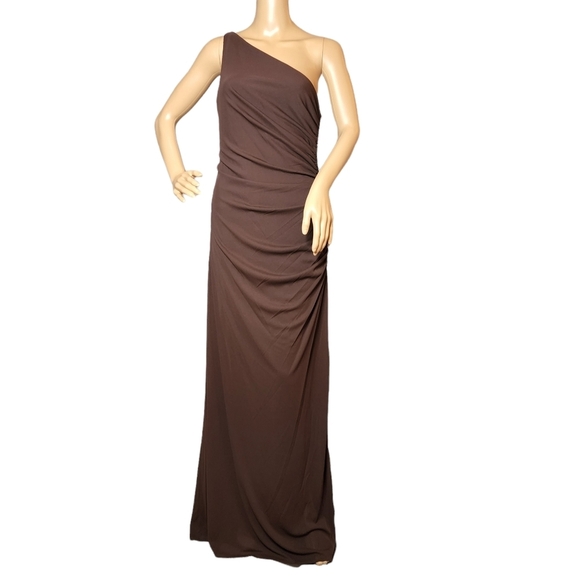NWT Laundry by Shelli Segal brown stretch gown. 12 - Picture 8 of 16